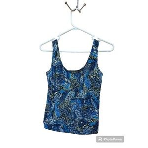 Alex Evening Metallic BLue Paisley  Womans Tank Size MP. Beautiful